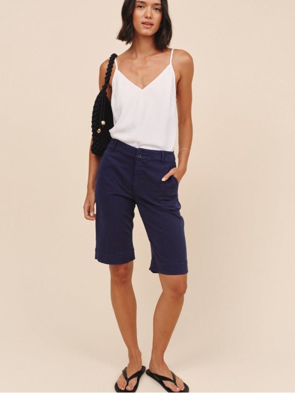 Bella Dahl Saige Bermuda Shorts Color Nautical Night Navy Blue women’s size 25